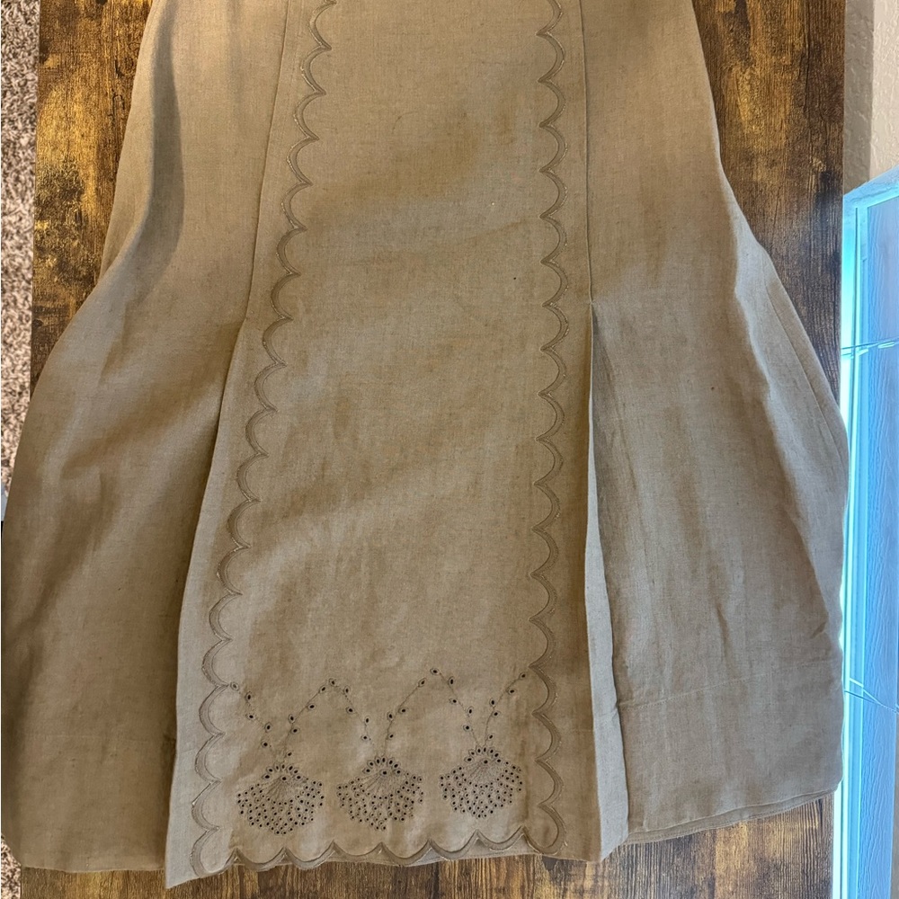 Tan J Jill Linen Skirt